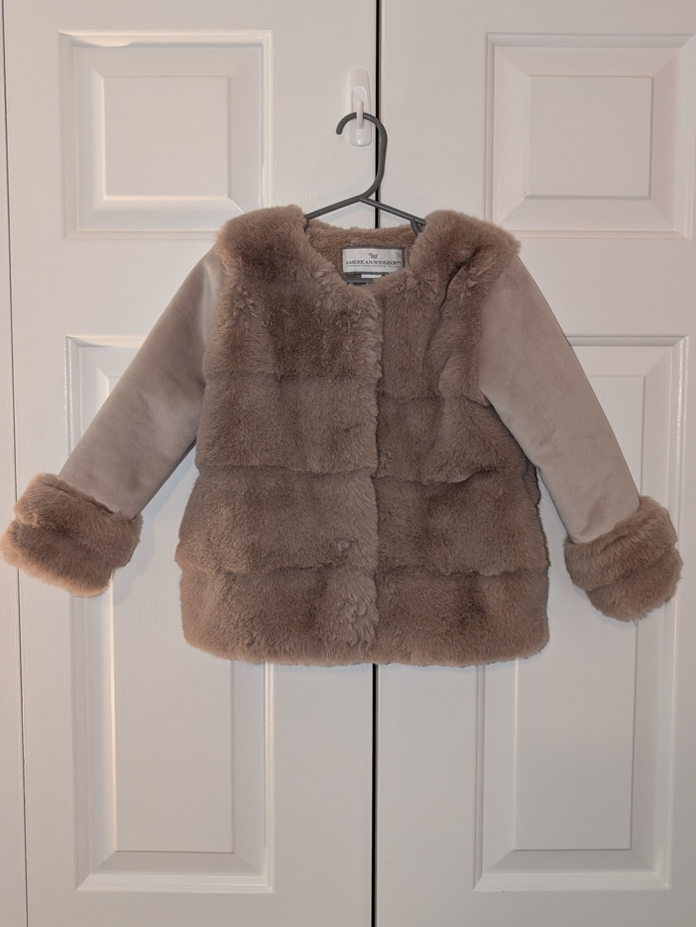 Taupe Faux Fur Kids Jacket NWOT